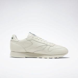 Adidasy Męskie Reebok Classic Leather Białe/Zielone PL 52QAMIT